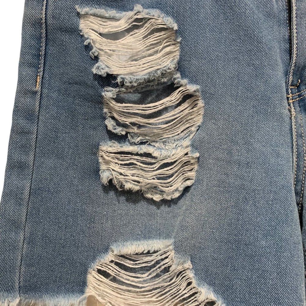 Indigo Rain Jean Shorts High Rise Cutoffs Distressed Juniors 7/27 - Picture 3 of 10